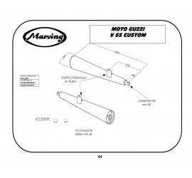 Marving G/2133/BC Moto Guzzi V 65 Custom