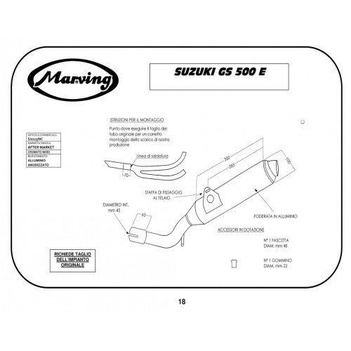 Marving S/2123/NC Suzuki Gs 500 E Bicilindrico  