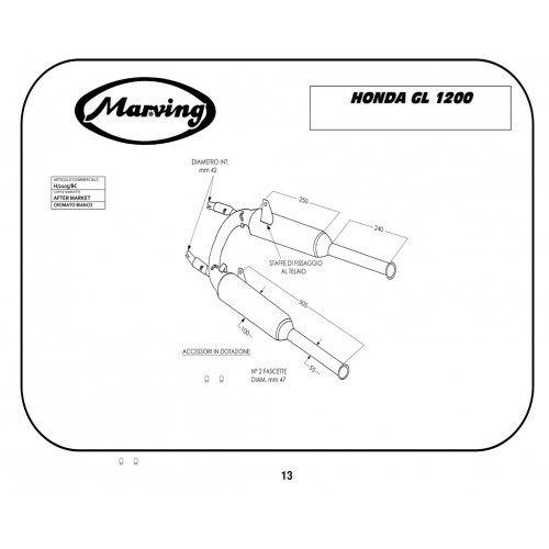 Marving H/2105/BC Honda Gl 1200 Goldwing